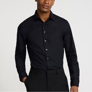Express Slim Solid Cotton  1MX Dress Shirt